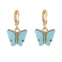 Boucles d'oreilles rondes pour femmes avec papillon J147 5