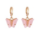 Boucles d'oreilles rondes pour femmes avec papillon J147 6