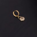 Boucles d'oreilles rondes pour femmes avec pendentif A2598 5