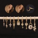 Boucles d'oreilles rondes pour femmes avec pendentif A2598 1