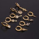 Boucles d'oreilles rondes pour femmes avec pendentif A2598 2