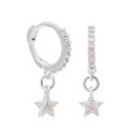 Boucles d'oreilles rondes pour femmes avec pendentif 2