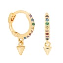 Boucles d'oreilles rondes pour femmes avec pendentif 3