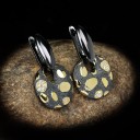 Boucles d'oreilles rondes pour femmes avec pendentif G1298 5