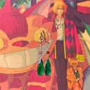 Boucles d'oreilles rondes pour femmes avec pendentif G1314 3