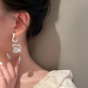 Boucles d'oreilles rondes pour femmes avec pendentif G1416 4