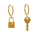 Boucles d'oreilles rondes pour femmes avec pendentif G1425 1