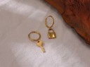 Boucles d'oreilles rondes pour femmes avec pendentif G1425 5