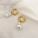 Boucles d'oreilles rondes pour femmes avec pendentif G210 1