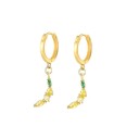 Boucles d'oreilles rondes pour femmes avec pendentif G751 14