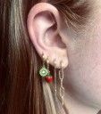 Boucles d'oreilles rondes pour femmes avec pendentif G751 2