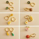 Boucles d'oreilles rondes pour femmes avec pendentif G751 3