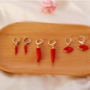 Boucles d'oreilles rondes pour femmes avec pendentif G977 2