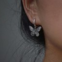 Boucles d'oreilles rondes pour femmes avec pendentif papillons G572 2