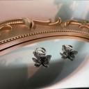 Boucles d'oreilles rondes pour femmes avec pendentif papillons G572 5