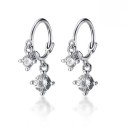 Boucles d'oreilles rondes pour femmes avec pendentif R30 11