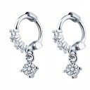 Boucles d'oreilles rondes pour femmes avec pendentif R30 7