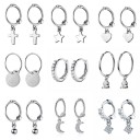 Boucles d'oreilles rondes pour femmes avec pendentif R30 5