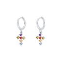 Boucles d'oreilles rondes pour femmes avec pendentifs 7