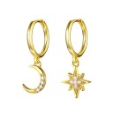 Boucles d'oreilles rondes pour femmes avec pendentifs 11