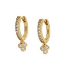 Boucles d'oreilles rondes pour femmes avec pendentifs 5