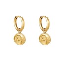 Boucles d'oreilles rondes pour femmes avec pendentifs 24