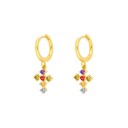 Boucles d'oreilles rondes pour femmes avec pendentifs 7