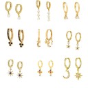 Boucles d'oreilles rondes pour femmes avec pendentifs 1