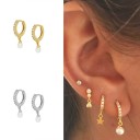 Boucles d'oreilles rondes pour femmes avec pendentifs 2