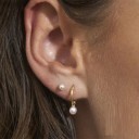 Boucles d'oreilles rondes pour femmes avec perle G1473 2