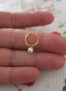 Boucles d'oreilles rondes pour femmes avec perle G1473 4