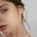 Boucles d'oreilles rondes pour femmes avec perle J445 2