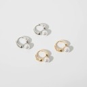 Boucles d'oreilles rondes pour femmes avec perle J445 3