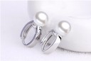 Boucles d'oreilles rondes pour femmes avec perle 2