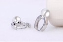 Boucles d'oreilles rondes pour femmes avec perle 5