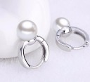 Boucles d'oreilles rondes pour femmes avec perle 7