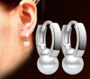Boucles d'oreilles rondes pour femmes avec perle 9