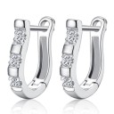 Boucles d'oreilles rondes pour femmes avec pierres 16