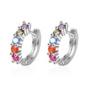 Boucles d'oreilles rondes pour femmes avec pierres 2