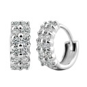 Boucles d'oreilles rondes pour femmes avec pierres 8