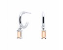 Boucles d'oreilles rondes pour femmes avec pierres 8
