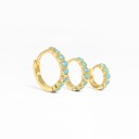 Boucles d'oreilles rondes pour femmes avec pierres bleues 2
