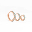 Boucles d'oreilles rondes pour femmes avec pierres bleues 4