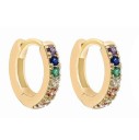 Boucles d'oreilles rondes pour femmes avec pierres 13