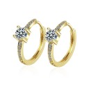 Boucles d'oreilles rondes pour femmes avec pierres 1
