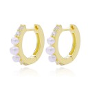 Boucles d'oreilles rondes pour femmes avec pierres 2