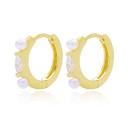Boucles d'oreilles rondes pour femmes avec pierres 6