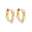 Boucles d'oreilles rondes pour femmes avec pierres 7