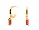 Boucles d'oreilles rondes pour femmes avec pierres 7