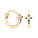 Boucles d'oreilles rondes pour femmes avec pierres 8
